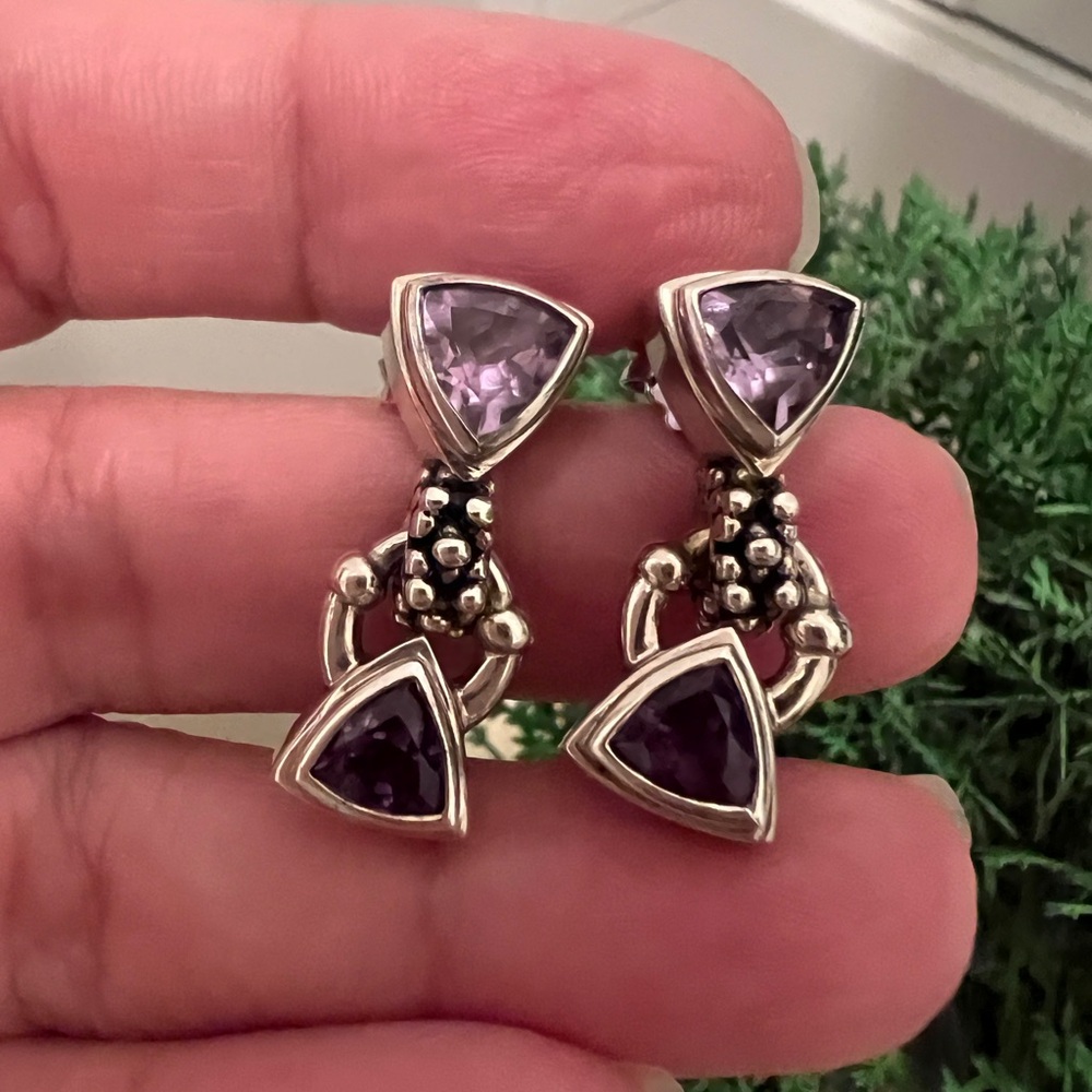 michael dawkins sterling Silver amethyst Earrings - Picture 2 of 10
